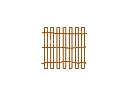 A grill grate that is made of wood.