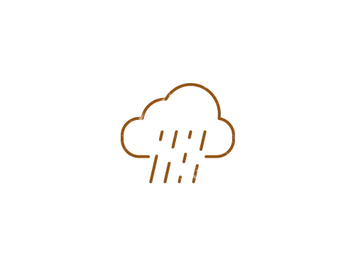 A cloud with rain falling on it.