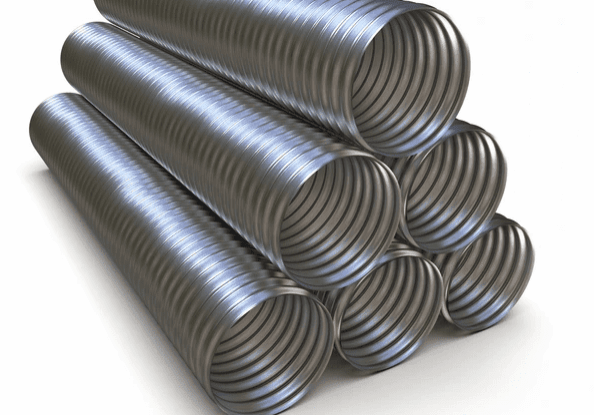 corrugated, galavanized steel pipe